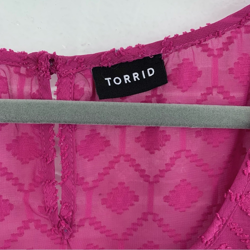 Torrid Sheer Top W/ Flutter Sleeves - Size 1 - image 2